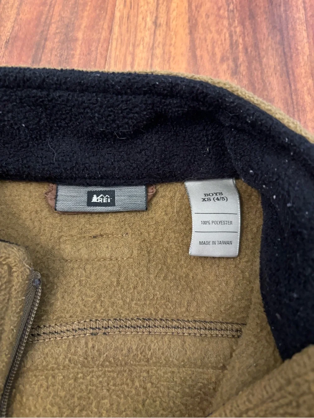 REI Greenish Brown Fleece Zip Up Jacket